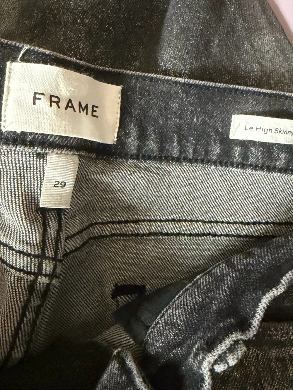 NWT Frame Denim Le High Skinny Crop Silver Metallic Jeans Size 29